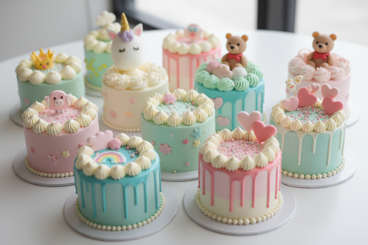mini kokur med skreytingum unicorn og bjorn barnaparty afmaeli