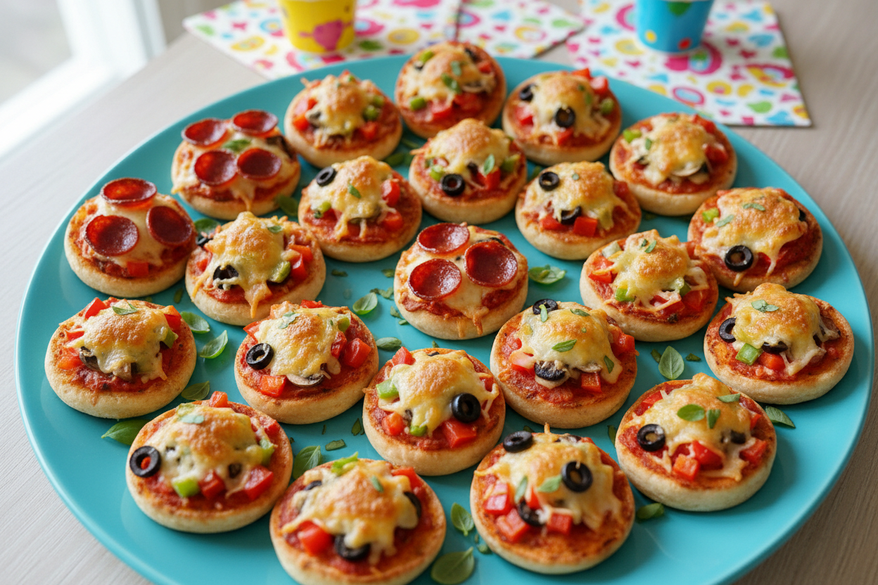 barnaafmaeli minipizzur snakk fyrir krakka i veislu